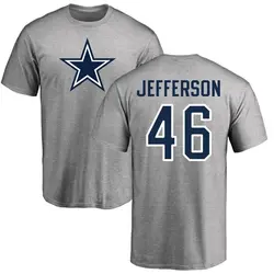 Malik Jefferson Dallas Cowboys Men's Gray Name & Number Logo T-shirt -